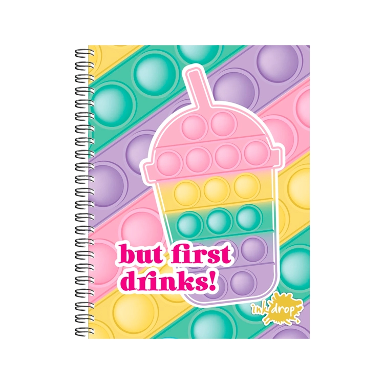Cuaderno con Espiral Universitario A4 Inkdrop Pop It Pastel II Tapa Dura 22x29 100 Hojas Rayadas Art.57209